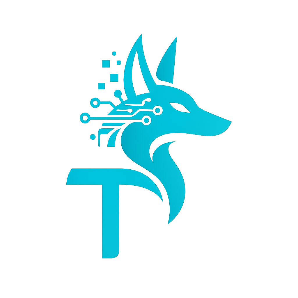 Turquoise Jackal glowing monogram